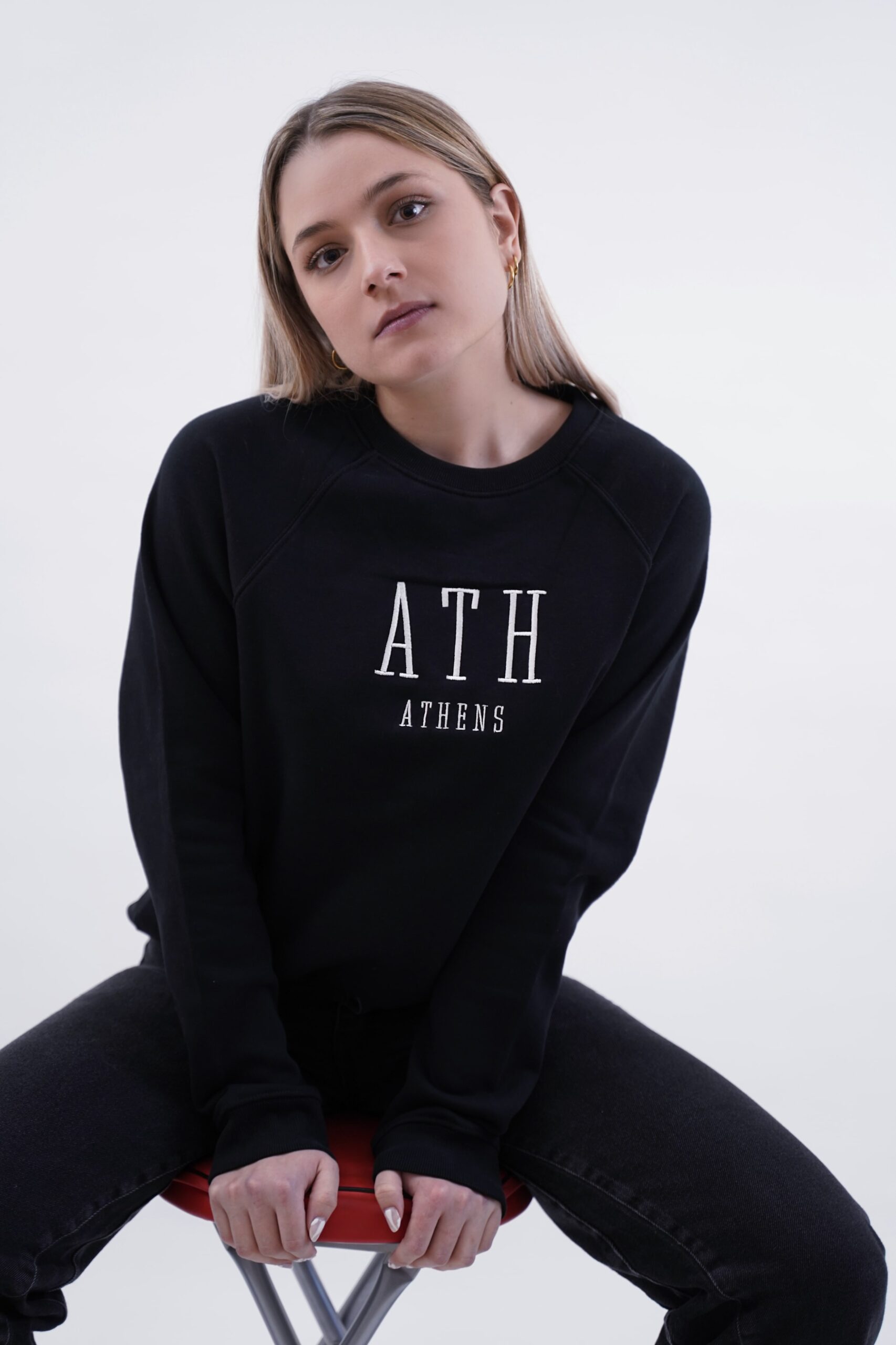 ATH Athens Organic Black Sweatshirt - AeroDrome Clothing